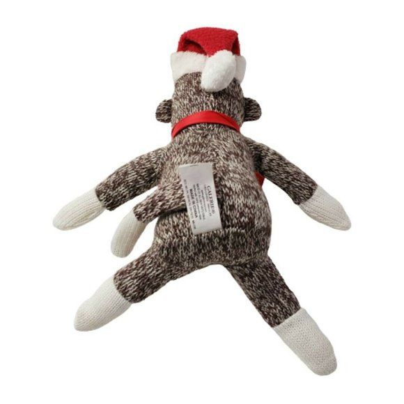 Galerie Christmas Sock Monkey Plush 9" Santa Hat Stuffed Animal - Picture 3 of 5